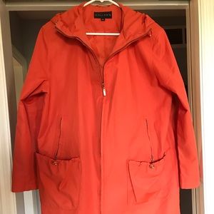 Gallery Trench Rain Hooded Jacket Lined XL Orange